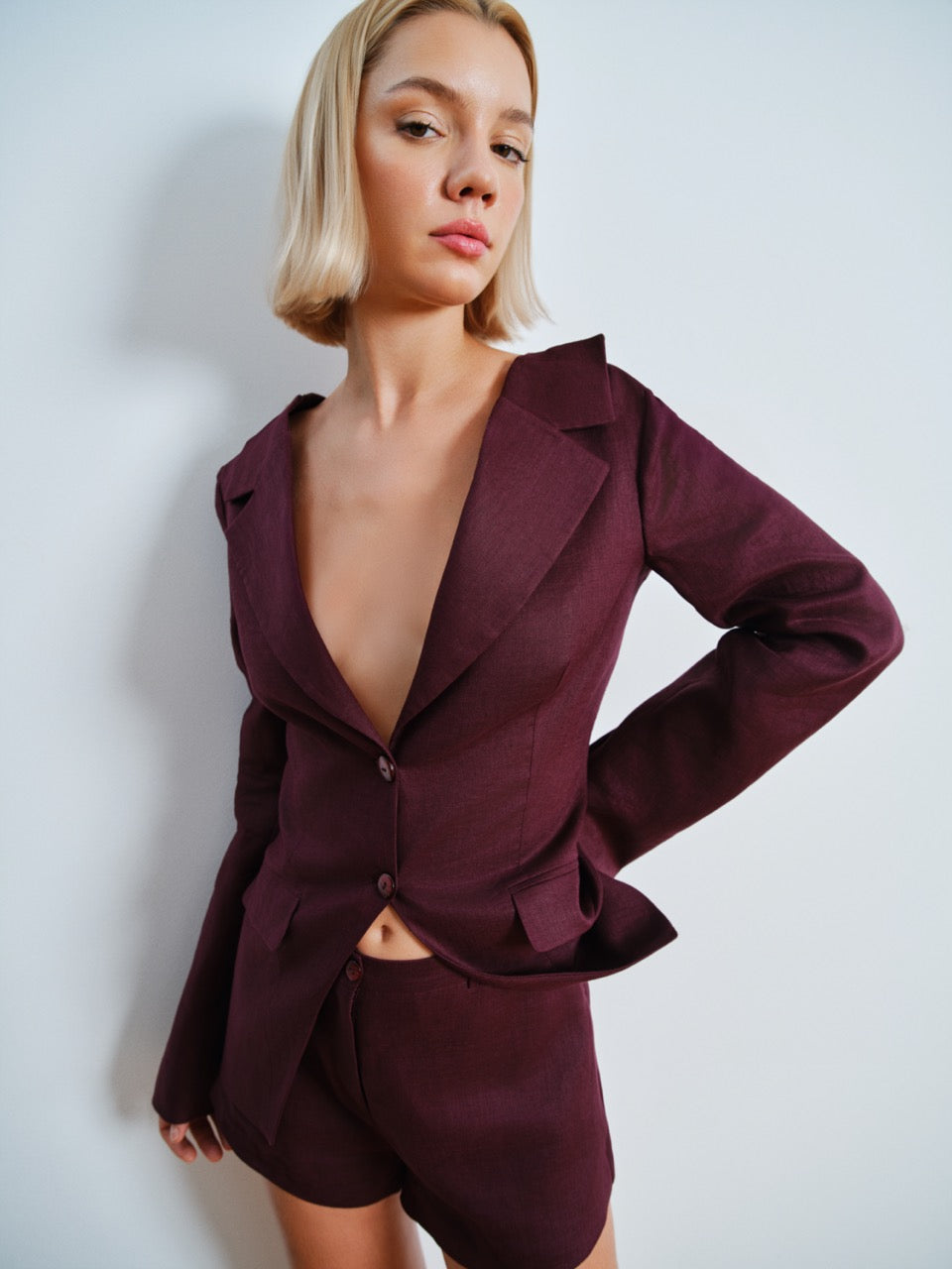 Bordo Ivy Mini Şort